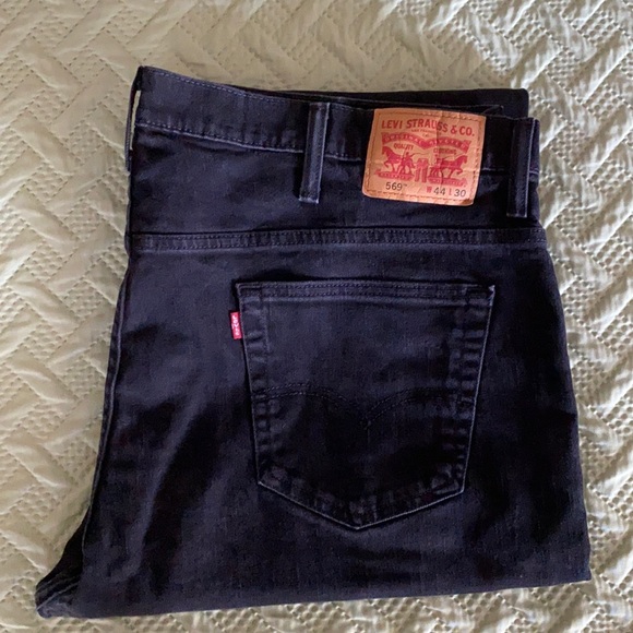 Levi Strauss Co 569 Black Jeans 44x3 